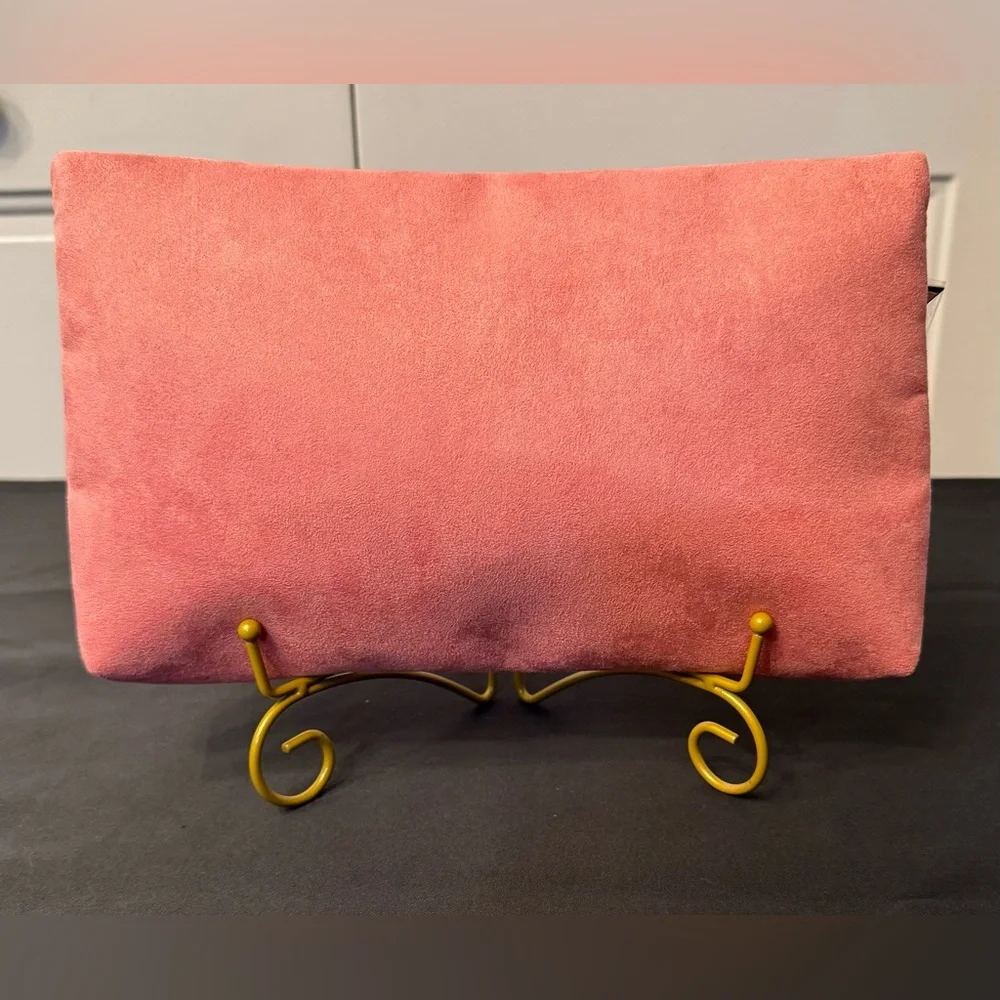 Dior Suede Clutch/Cosmetic Bag in Pink - Glossy Logo - Dior Beauté GWP - New